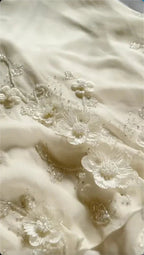 Ivory Luxury Gorgeous Fashion Exquisite Flowers Beading Long Chiffon Elegant Ball Gowns Prom Dress