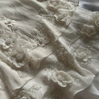 Ivory Luxury Gorgeous Fashion Exquisite Flowers Beading Long Chiffon Elegant Ball Gowns Prom Dress