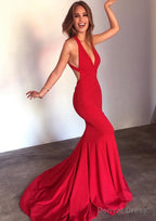 Jersey Prom Dresses Trumpet Mermaid Sleeveless Court Train