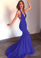 Jersey Prom Dresses Trumpet Mermaid Sleeveless Court Train