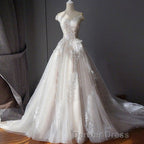 Ball Gowns Off Shoulder Sleeveless Sweetheart Appliques Beading Tulle Wedding Dresses