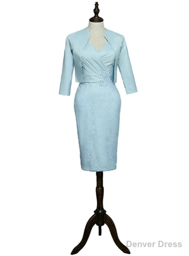 Knee Length With Jacket Blue Sheath Mother Of The Bride Dresses Main image