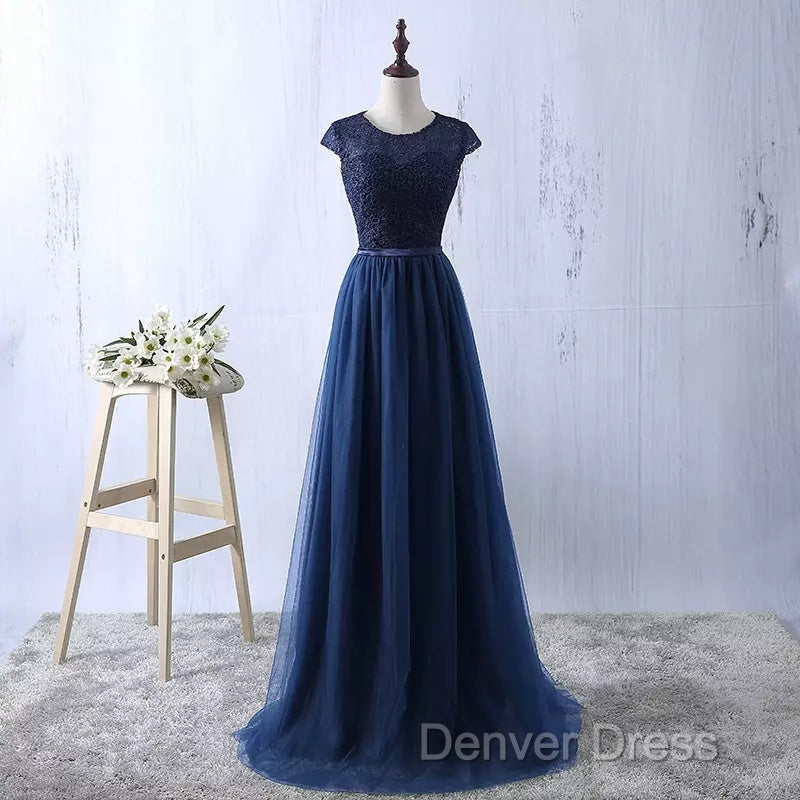 Lace And Tulle Beautiful Bridesmaid Dress, Elegant Prom Dresses