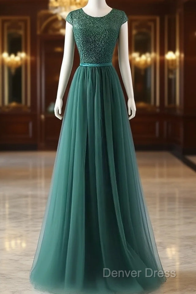 Lace And Tulle Beautiful Bridesmaid Dress, Elegant Prom Dresses Main image
