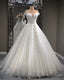 Lace Appliques Sweetheart Tulle Ball Gowns Wedding Dresses Off The Shoulder