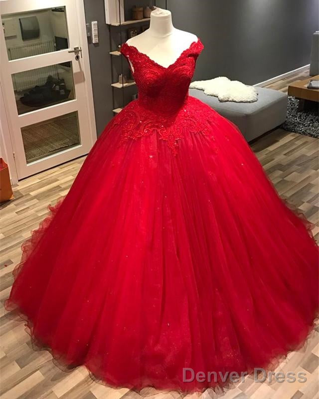 Lace Appliques V Neck Off The Shoulder Tulle Ball Gown Wedding Dresses