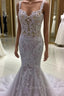 Lace Embroider Wedding Dresses Mermaid Sweetheart Spaghetti Straps