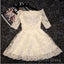 Lace Ivory Pretty Homecoming Dress,Sexy Prom Dress,Charming Homecoming Dresses