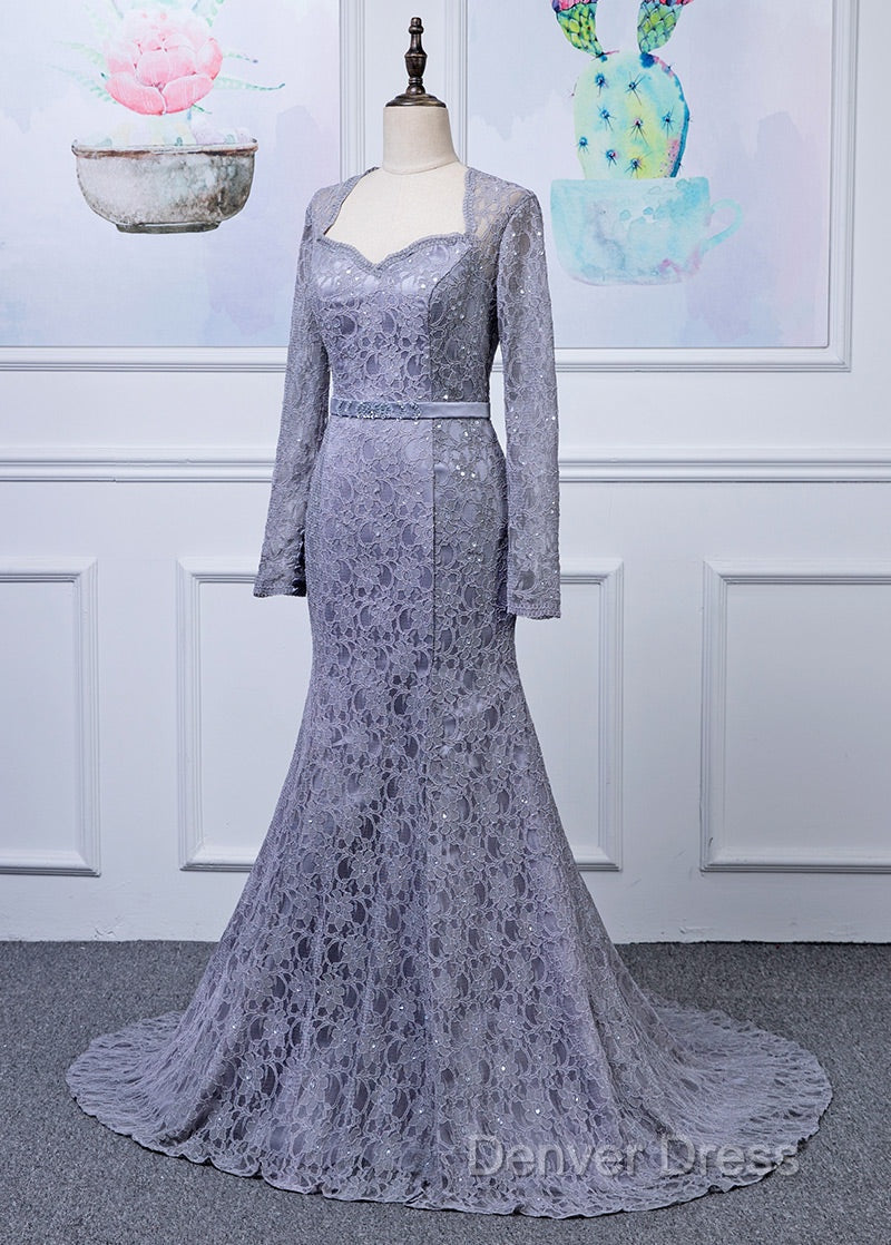 Lace Long Sleeves Trumpet/Mermaid Mother Of The Bride Dresses Secondary image