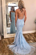 Lace Mermaid Backless Prom Dresses