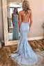 Lace Mermaid Backless Prom Dresses