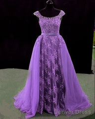 Lace Mermaid Prom Dresses Spaghetti Straps Removable Train