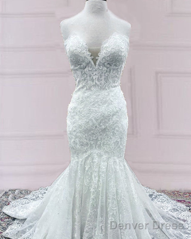 Lace Mermaid Wedding Dresses Sweetheart Secondary image