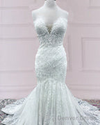 Lace Mermaid Wedding Dresses Sweetheart