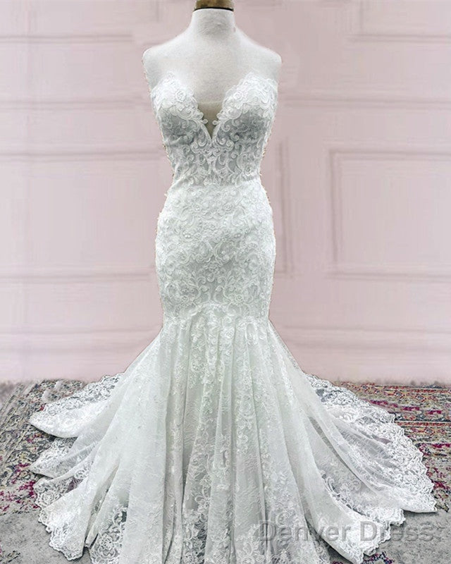 Lace Mermaid Wedding Dresses Sweetheart