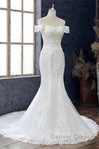 Lace Off The Shoulder Mermaid Wedding Dresses