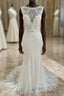 Lace Open Back Mermaid Long Wedding Dresses