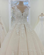Lace Princess Wedding Dresses Cap Sleeves