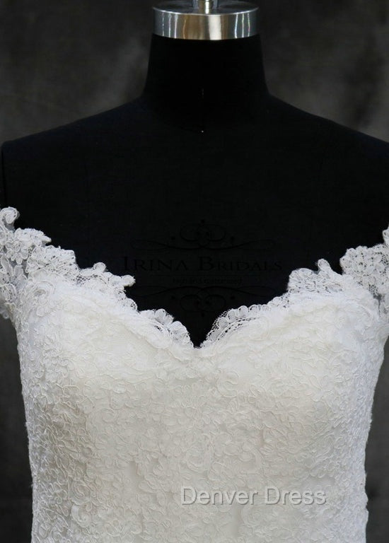 Lace Trumpet Mermaid Sweep Train Off The Shoulder Wedding Dresses
