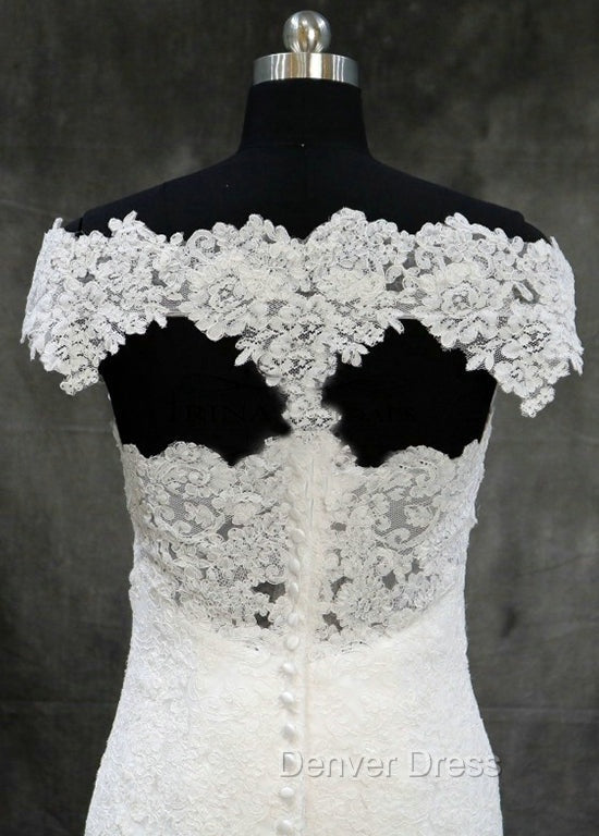 Lace Trumpet Mermaid Sweep Train Off The Shoulder Wedding Dresses