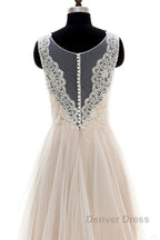 Lace Tulle A-line Floor Length Wedding Dresses