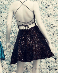 Lace Up Back Homecoming Dresses Sequins