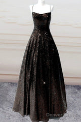 Lace Up Back Prom Dresses Sequins Ball Gown