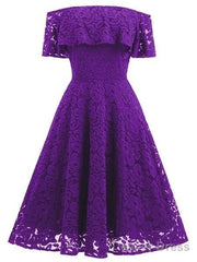 Lace WomenS Off-The-Shoulder Sleeveless Lace Homecoming Dress