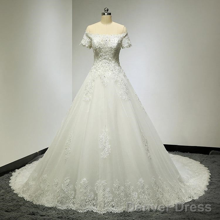 Large Tail Diamond Wedding Short Sleeved Lace High-End Wedding Band Secondary image