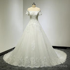 Large Tail Diamond Wedding Short Sleeved Lace High-End Wedding Band