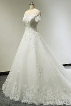 Large Tail Diamond Wedding Short Sleeved Lace High-End Wedding Band