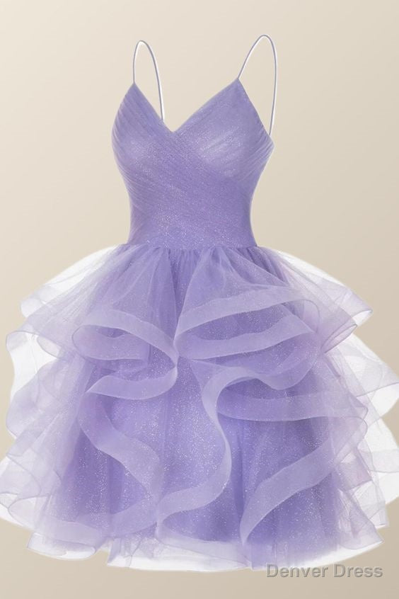 Lavender short A Line Prom Dress homecoming Dresses Main image