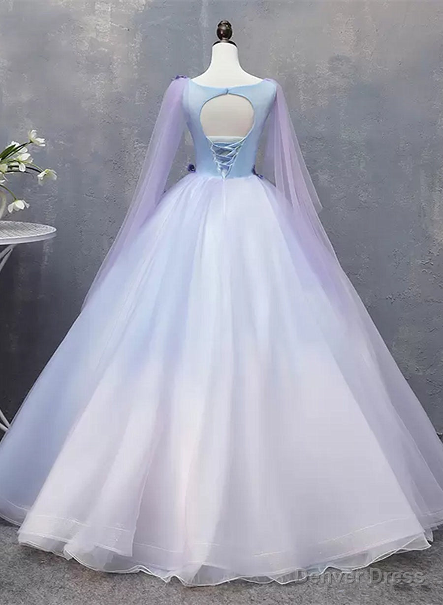 Lavender Tulle Long Formal Dress with Butterflies拢卢Lavender Sweet 16 Dress Secondary image