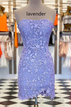 Strapless White Lace Appliques Homecoming Dresses