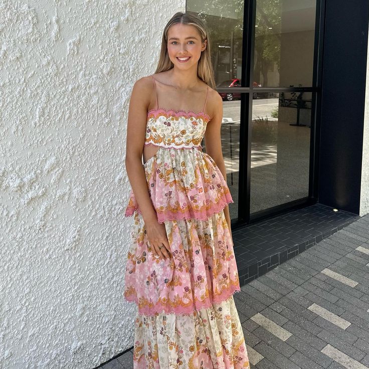 Orange Fashion Sweet Floral Layered Lace Long Prom Dress Prom Gowns Garden Prom Dresses