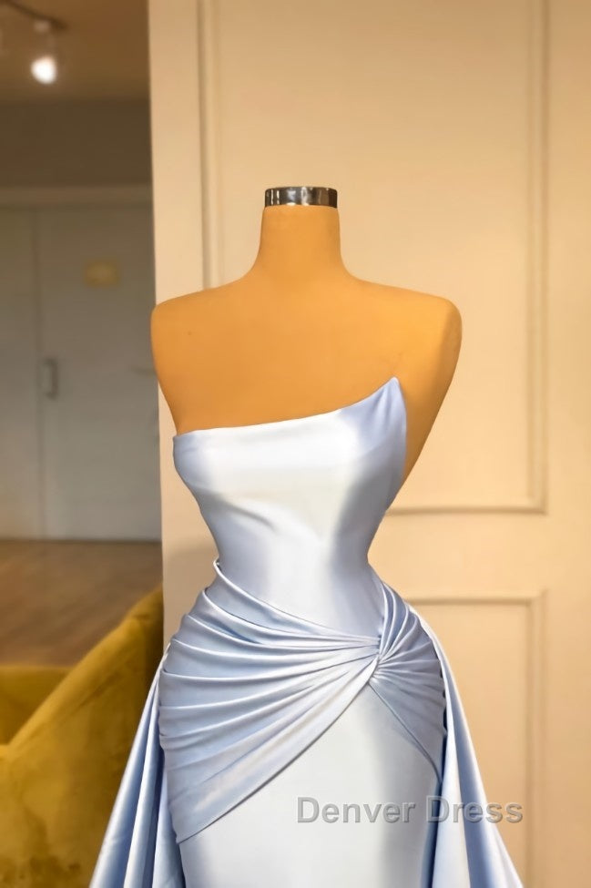 Light Blue A Line Sleeveless Graduation Dress Long Fabulous Prom Dresses