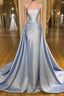 Light Blue A Line Sleeveless Graduation Dress Long Fabulous Prom Dresses