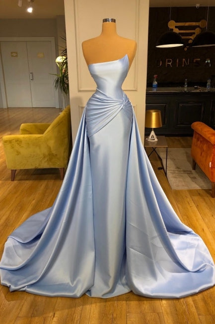 Light Blue A-Line Sleeveless Graduation Dresses Long Fabulous Prom Dresses Main image