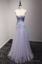 Light Blue and Pink Charming Sweetheart Lace Prom Dress , Prom Dresses , Prom Gown