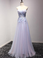 Light Blue and Pink Charming Sweetheart Lace Prom Dress , Prom Dresses , Prom Gown