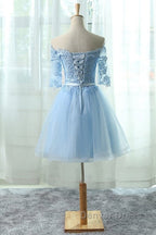 Light Blue Charming Homecoming Dress, Lovely Short Prom Dress