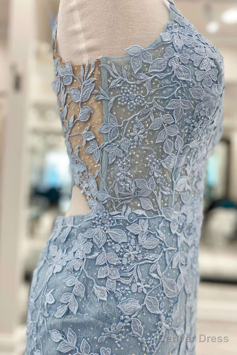Light Blue Lace Homecoming Dress Dinner Dresses Prom Short