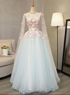 Light Blue Long Prom Dress Prom Dress, Unique Blue Prom Dresses Gowns