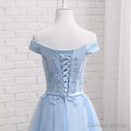 Light Blue Party Dress, Charming Blue Bridesmaid Dress , Party Dress