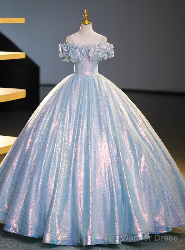 Light Blue Sequins Ball Gown Quinceanera Dress Main image