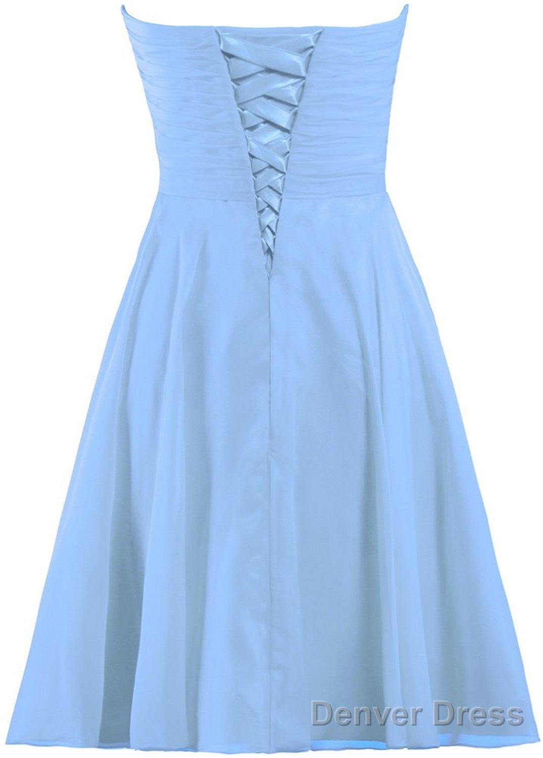 Light Blue Short Bridesmaid Dresses Chiffon Wedding Party Dress Secondary image