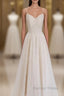 Light Champagne Lace Straps Sweetheart Prom Dress Prom Dress, Tea Length Wedding Prom Dresses