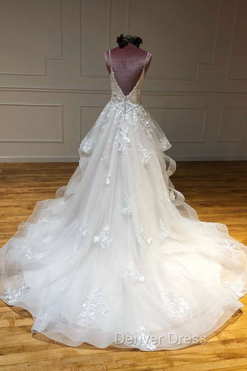 Light Champagne Tulle Lace Long Prom Dresses Lace Long Wedding Dresses Secondary image