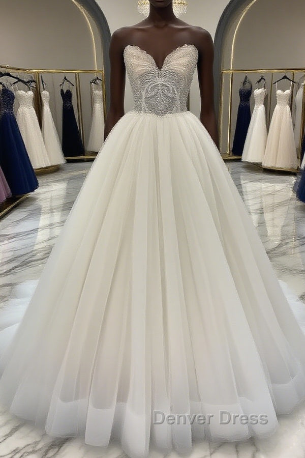 Light champagne tulle long prom Dress, tulle Prom Dresses