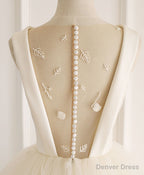 Light Champagne Tulle Short Prom Dress Tulle Homecoming Dress